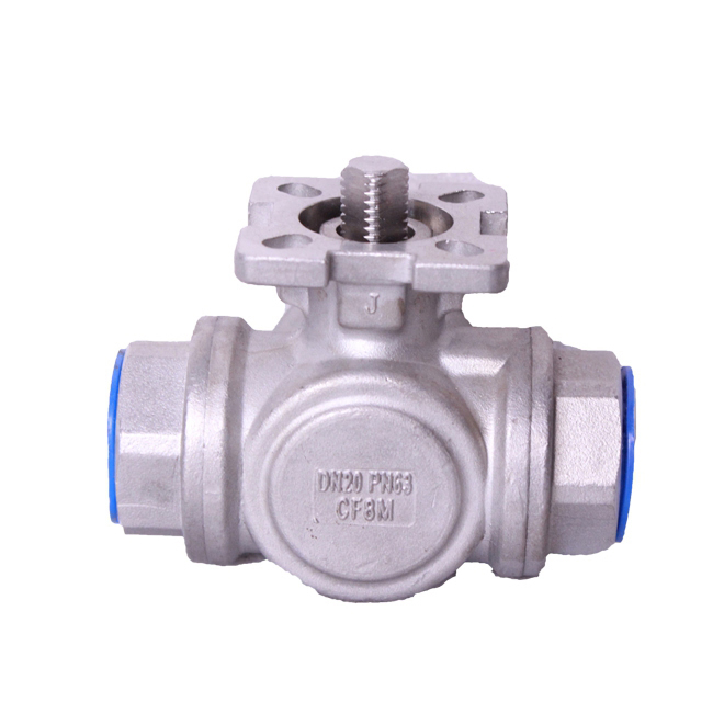 Stainless steel three-way ball valve